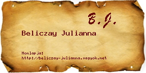 Beliczay Julianna névjegykártya